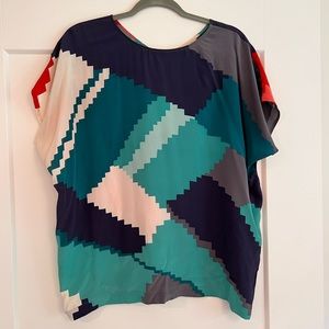 **SOLD** Color blocked silk blouse